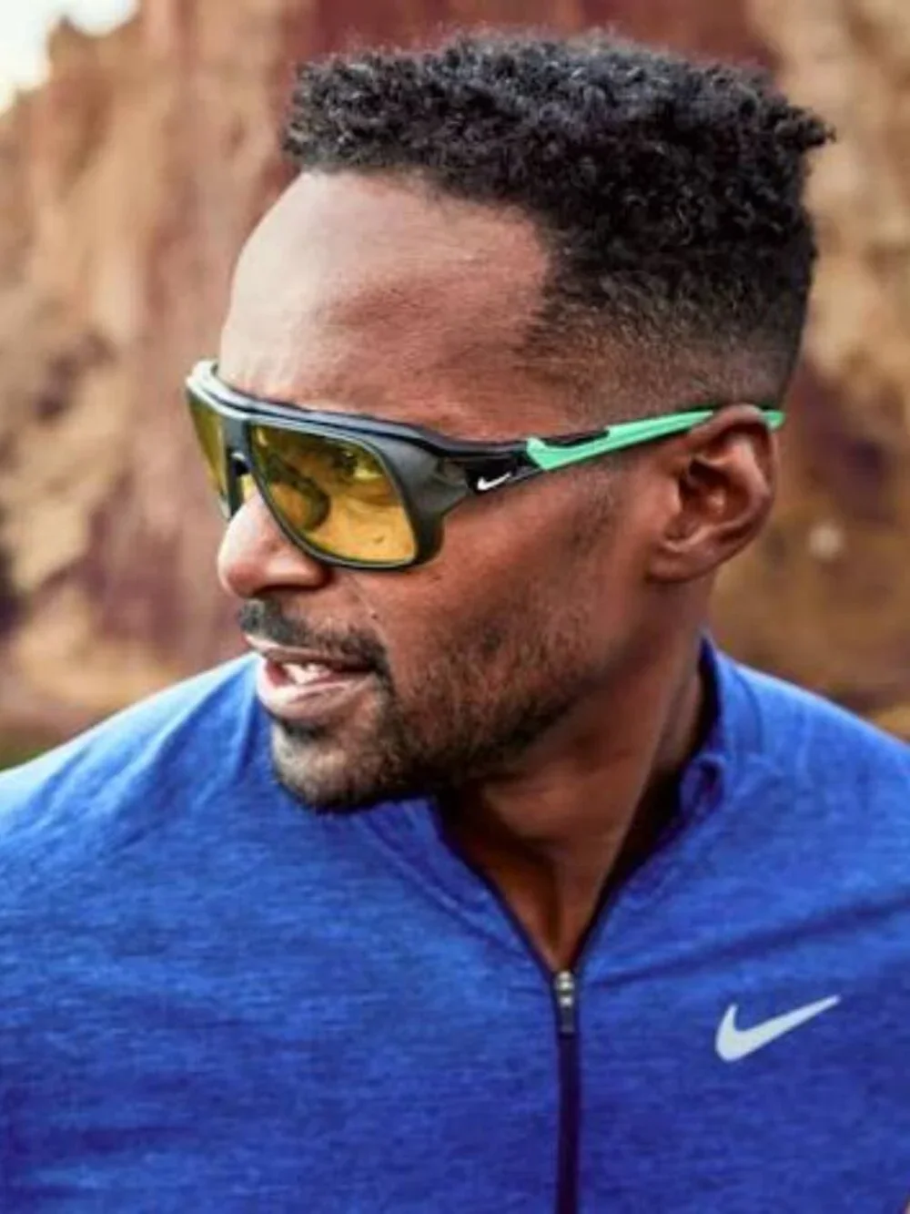Nike FLYFREE SOAR EV24001 702 Square Sunglasses - Matte Volt